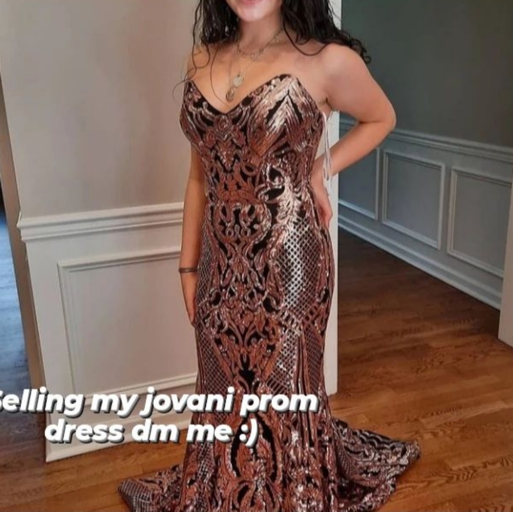 Jovani Black Sequin Embellished Prom Dress